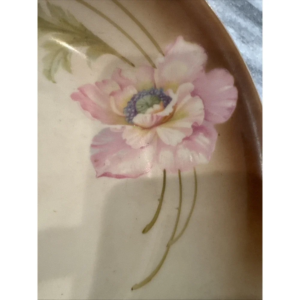 Vintage P.V. Germany Flowers Porcelain Serving‎ Bowl 1934